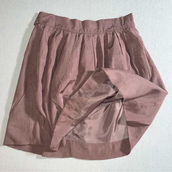 Cotton Blend Mauve Purple A-Line Skirt w/ Sash + Zipper by One Clothing, Medium - Picture 8 of 8
